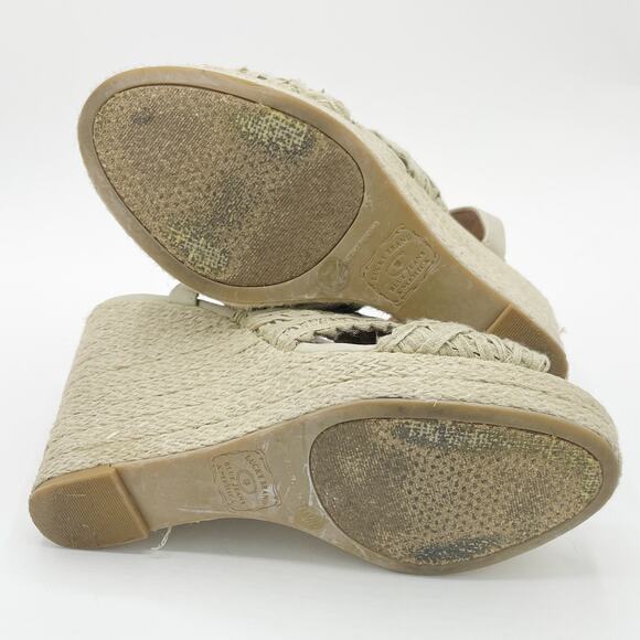 Lucky Brand Ridgeview Macrame Platform Wedge Sandal Cream Tan 8 - Picture 8 of 10